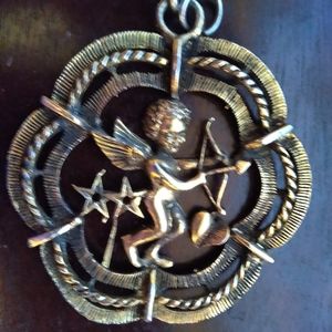 Vintage cupid pendant and chain